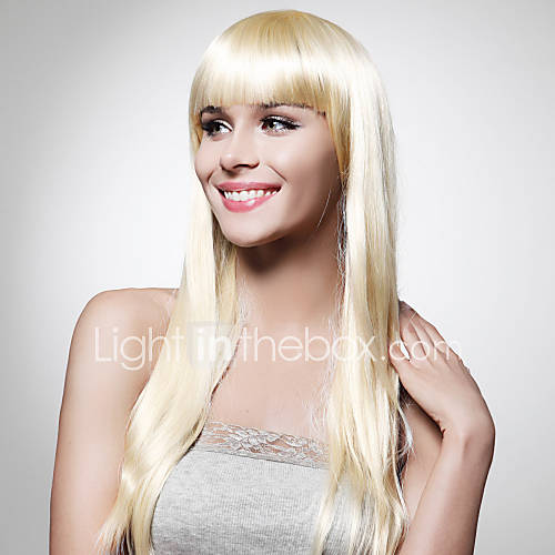 Capless Extra Long Top Grade Quality Synthetic Blonde Straight Hair Wig