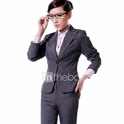 Womens Simple Single Buckle Blazer Suit