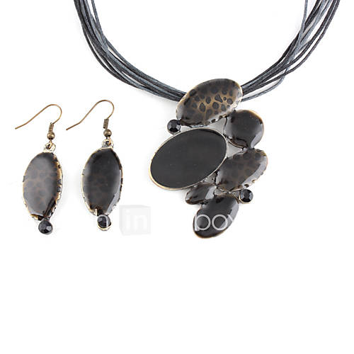 Droplet Metal Oil Drip Earring Nacklace Suit