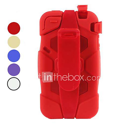 Three Layer Silicone Full Body Case with Belt Clip for iPhone 4 and 4S (Assorted Colors)