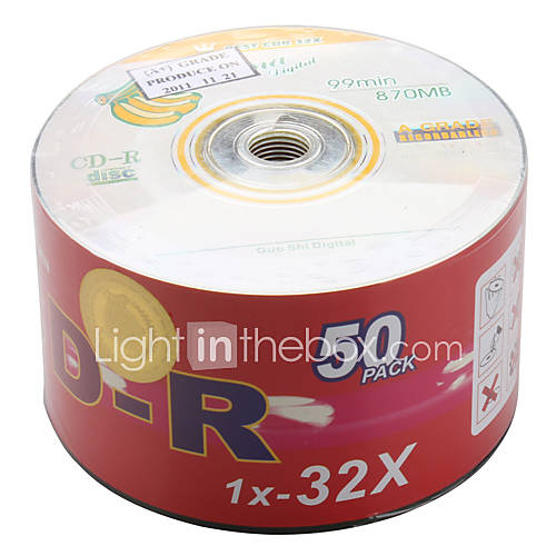 99Min 870MB CD R Disk for 1X 32X High speed Driver (50 pack)