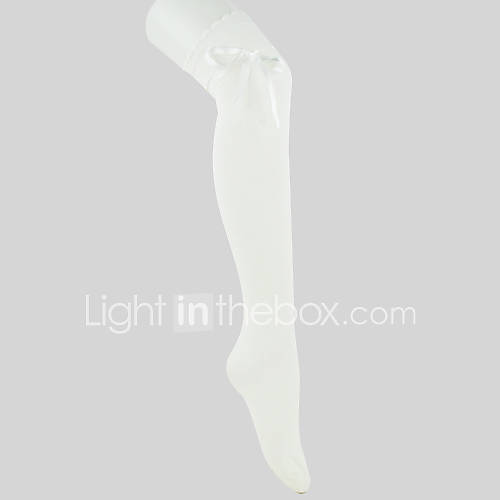 White Pure Color Cotton Casual Lolita Stockings