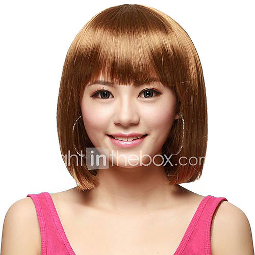 Capless Short Straight Blonde High Quality Synthetic Hair Wig