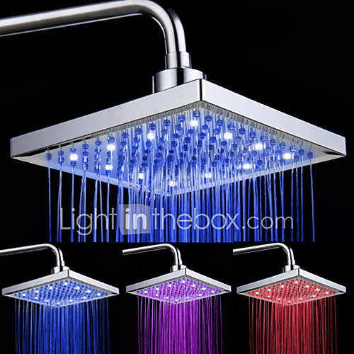 8 inch 12 LED Square Ceiling Shower Head (Assorted Colors)