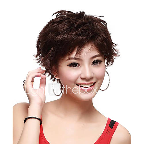 Capless Short Wave Brown High Quality Synthetic Hair Wig