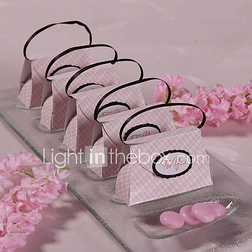 Pink Plaid Purse Favor Box (Set of 12)