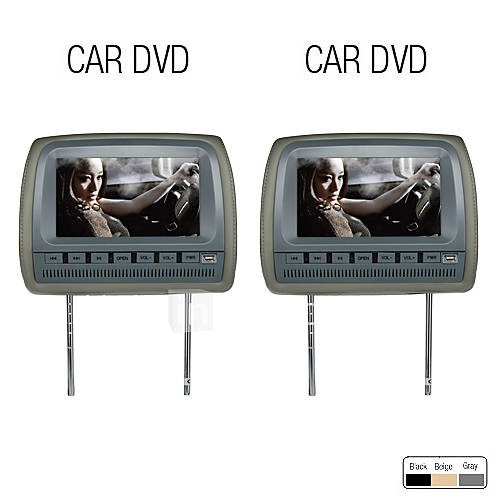 9 Inch High Resolution Car Headrest DVD Player with Games, FM(1Pair)