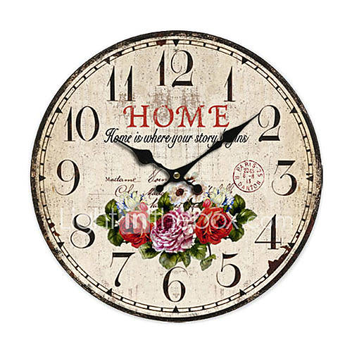 Country Floral Wall Clock