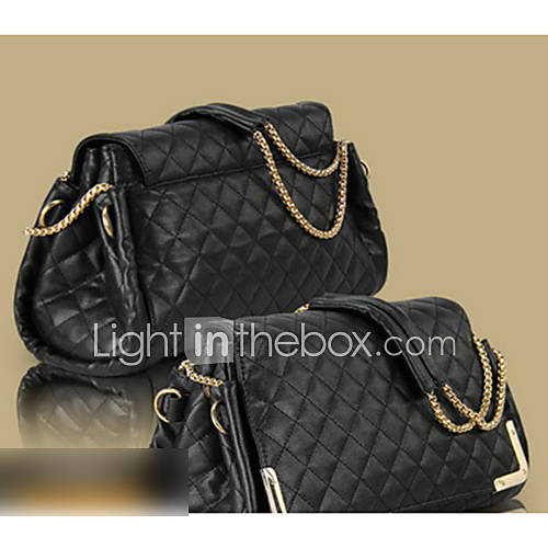 Womens Chain Diamond Check Crossbody Bag