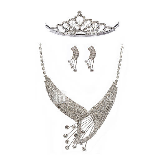 Marvelous Rhinestones Wedding Bridal Jewelry Set,Including Necklace,Earrings And Tiara