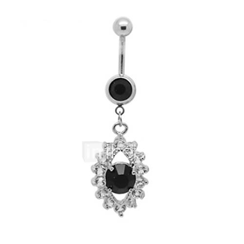 Silver Plated Stainless Steel Rhinestones Navel/Ear Piercing