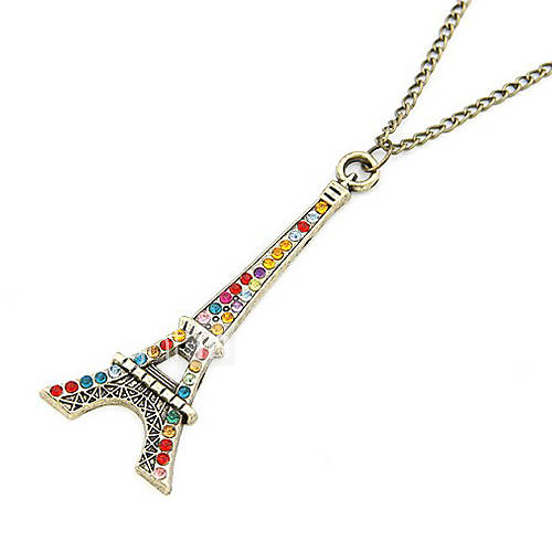 Gun Color Plated The Eiffel Tower Alloy Necklace