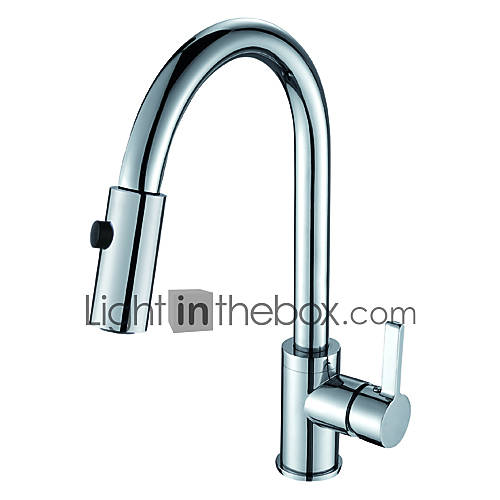 Single Handle Solid Brass Kitchen Faucet  Chrome Finish