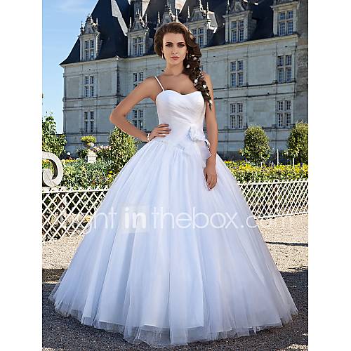 Ball Gown Sweetheart Floor length Tulle Criss Cross Wedding Dress