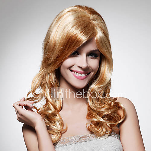 Capless Long High Quality Synthetic Light Blonde Curly Hair Wig