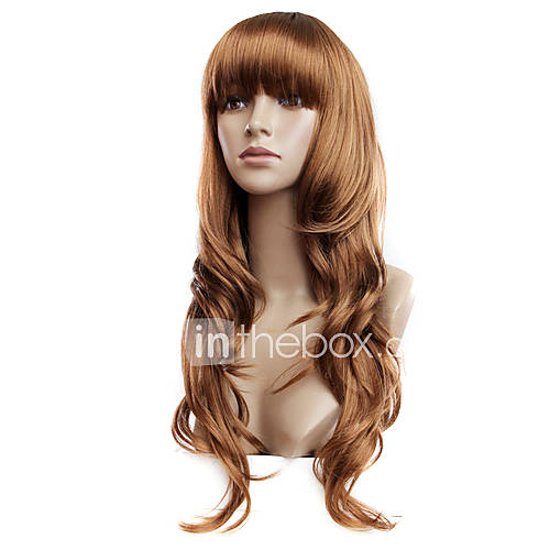 Capless Long Golden Blonde Curly Synthetic Wigs