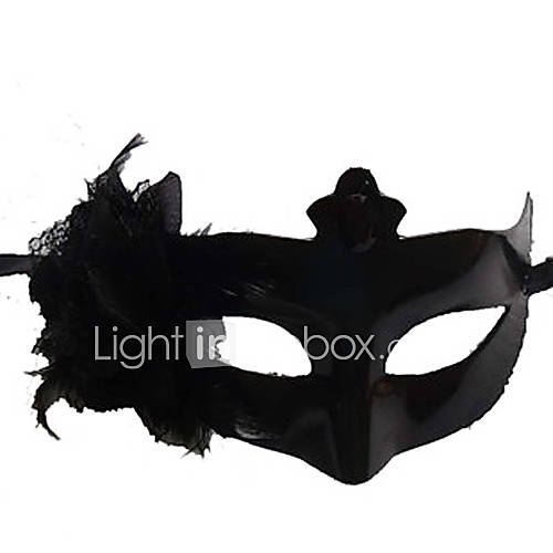 Lace Flower Pure Black Plastic Half face Mask