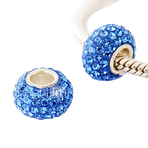 Simple Style Pure Color Rhinestone Beads With Fine Silver Inner Tube