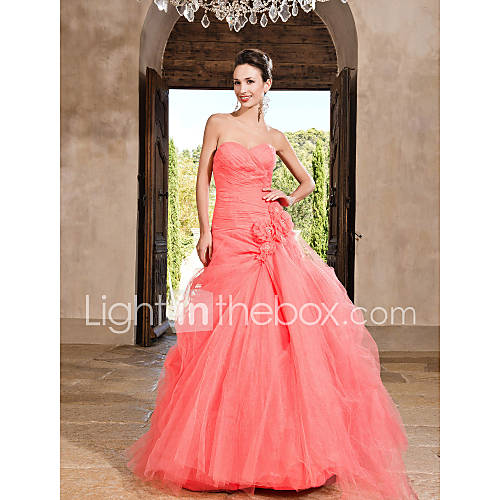 Ball Gown Sweetheart Floor length Tulle Evening/Prom Dress