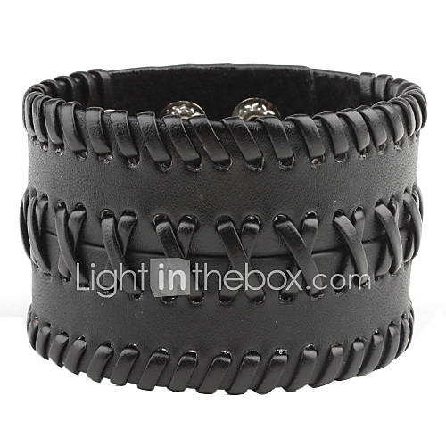 Single Row Twist Woven Leather Bracelet