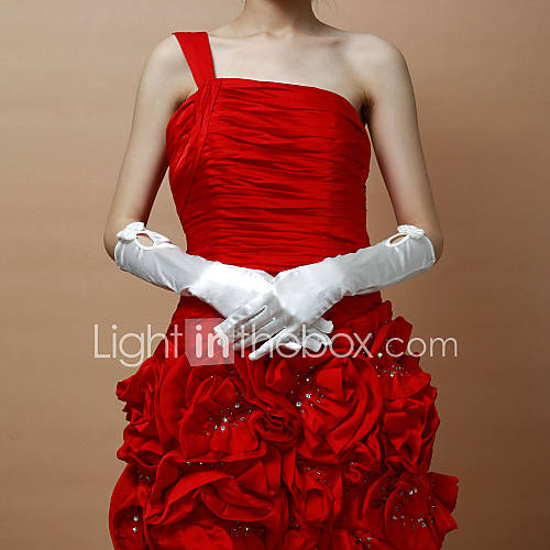 Beautiful Elastic Satin Fingertips Elbow Length Womens Wedding/Evening Gloves (More Colors)