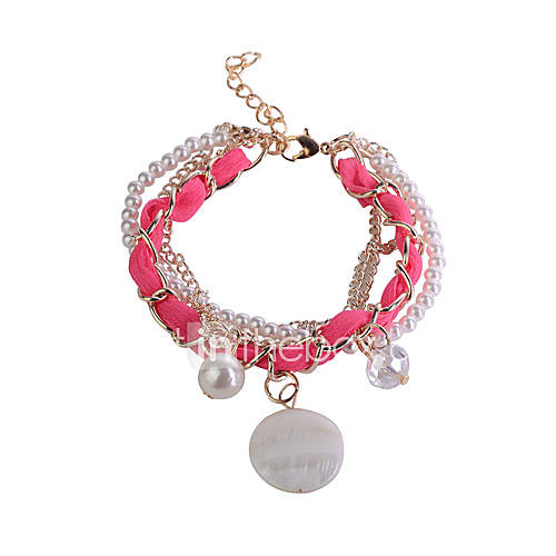 Chiffon And Pearl Alloy Bracelet