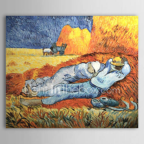 Hand painted Oil Painting Midday RestC.1890 Vincent Van.Gogh with Stretched Frame