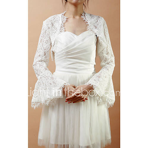 Long Bell Sleeve Lace Wedding/Evening Jacket/Wrap (More Colors)