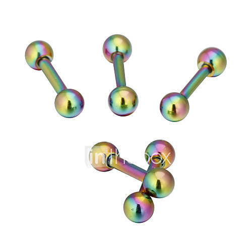 Stainless Steel Double Balls Design Tongue Rings(Set of 5)