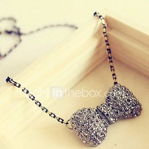 Womens Vintage Diamond Bow Choker