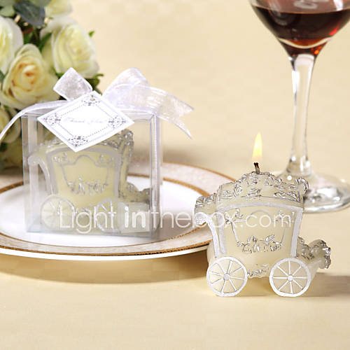 Silvery Rose Carriage Candle(set of 4)