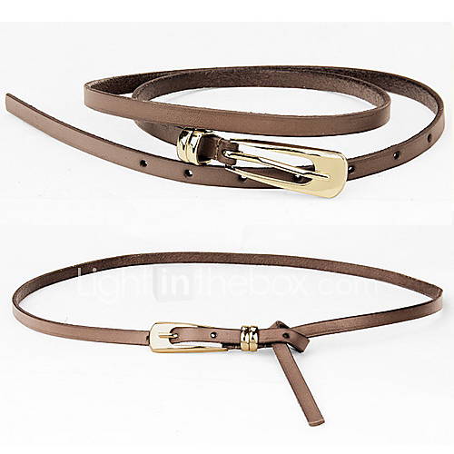 Womens Trendy Leather Skinny Belt(1010.90.3cm)