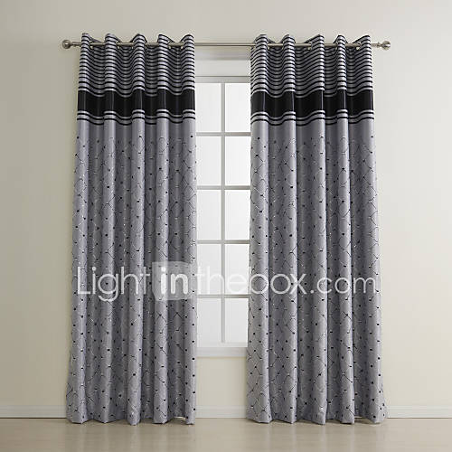 (One Pair) Novelty Embroidery Plaids Room Darkening Curtain