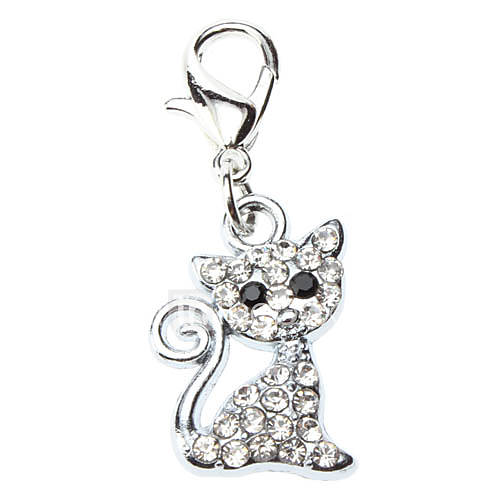 Rhinestone Decorated Lovely Cat Style Collar Charm for Dogs Cats