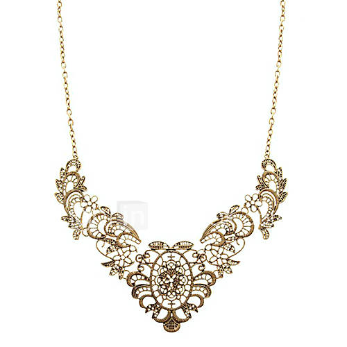 Hollow Out Carved Designs Alloy Necklace