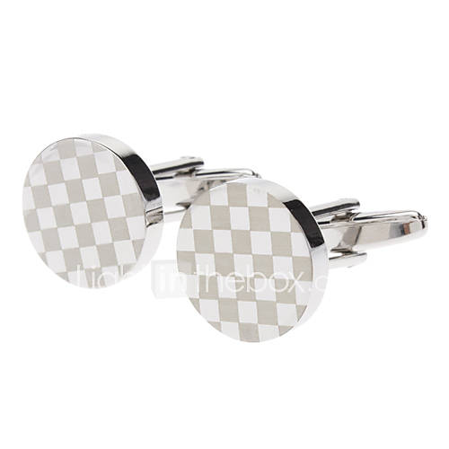 High Brightness Gradient Silver Round Cufflinks