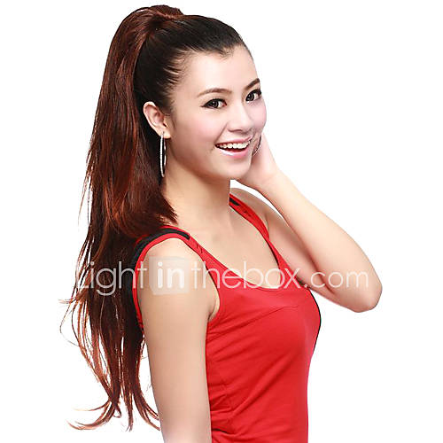 Synthetic Straight Extra Long Auburn Ponytail Hair Pieces