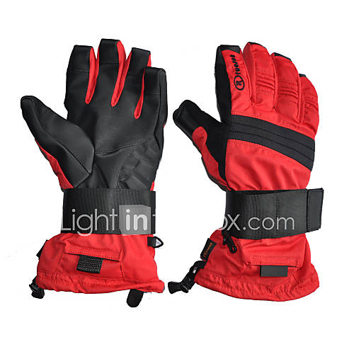 Rruesch Waterproof Snowproof Skiing Gloves with Hipora Inserts(Red,Pink)