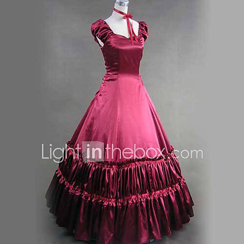One-Piece/Dress Gothic Lolita Victorian Cosplay Lolita Dress Red Solid ...