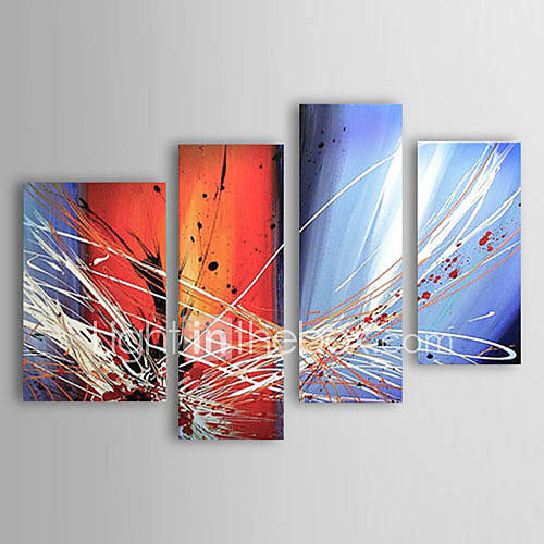 Hand painted Landscapes Oil Painting with Stretched Frame   Set of 4