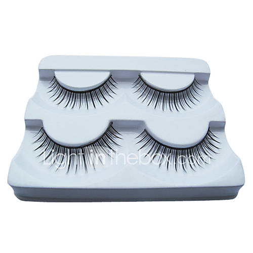 2Pair Black Fiber eyelash Fashionable False Eyelashes