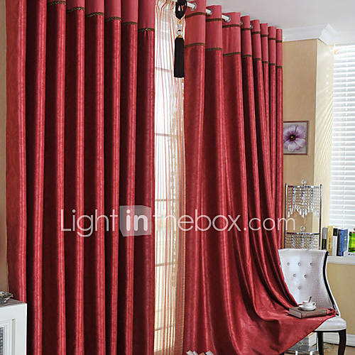 (One Pair) Clsaaic Floral Embossed Blackout Curtain