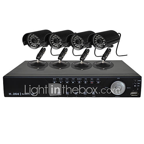 4 Channel HD Dvr Kit with 4 Channel D1 Recording And 4 Channel 600TVLine CMOS Camera
