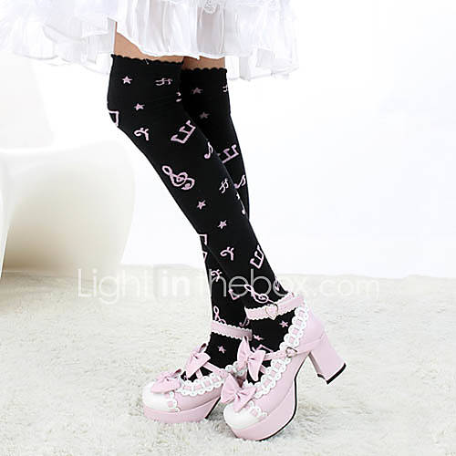 Musical Notes Pattern Cotton Sweet Lolita Stockings