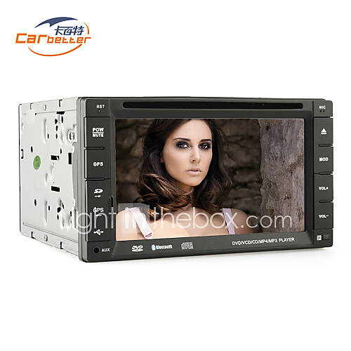 6.2 inch 2 Din TFT Screen In Dash Car DVD Player With Navigation Ready GPS,Bluetooth,iPod Input,TV,RDS