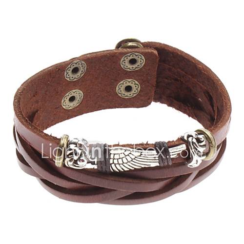 Angel Wings Rivet Leather Bracelet