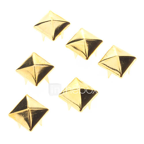 12mm Square Golden Metal Rivet (Contain 100 Pics)