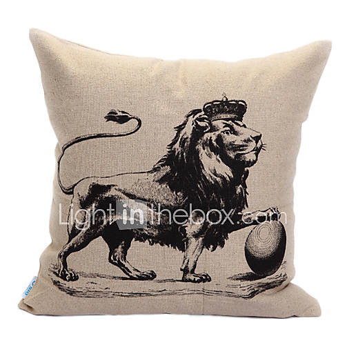 Lion King Print Decorative Pillow Cover