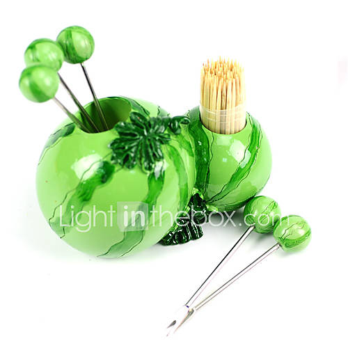 Watermelon Shaped Toothpick Box Fruit Fork