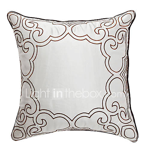 Splendor Silver Embroidery Decorative Pillow Cover